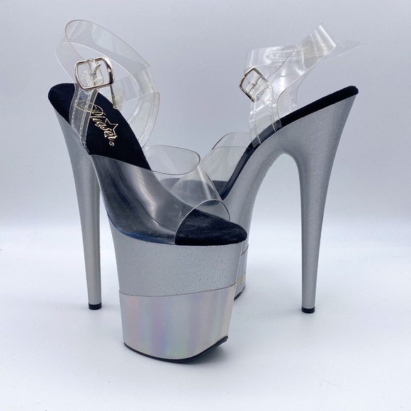 Pleaser Shoes - Super high Holographic Sparkle heels